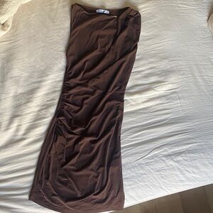 Brown Bershka Mini Dress with Ruching